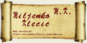 Miljenko Klecić vizit kartica